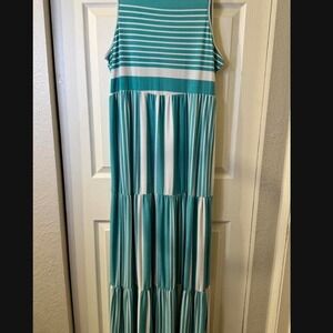 Blue and White Maxi Dress
